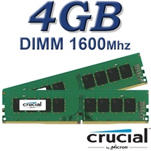 Crucial DIMM 4GB DDR3L 1600Mhz 240pin 1.35V/1.5V