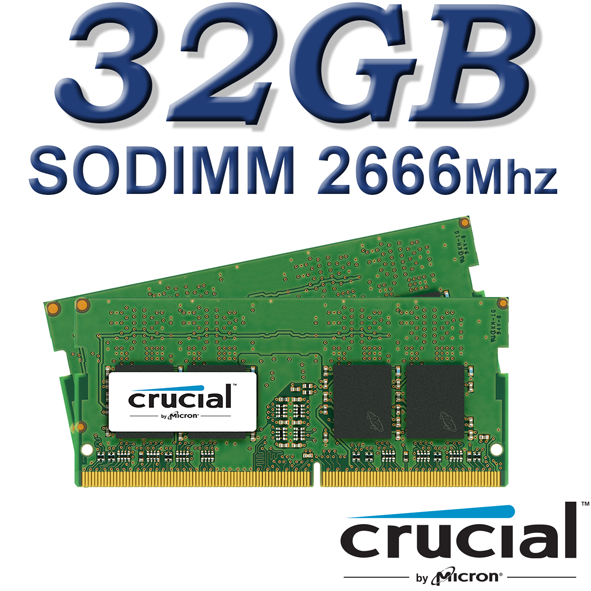 Crucial SODIMM 32GB DDR4 2666Mhz 260pin