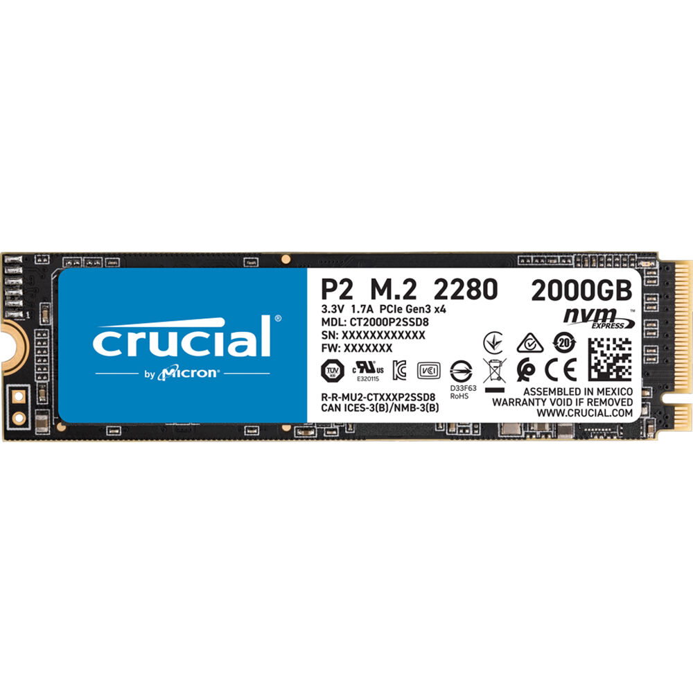 Crucial SSD 2000GB P2 M.2 3D NAND NVMe PCIe